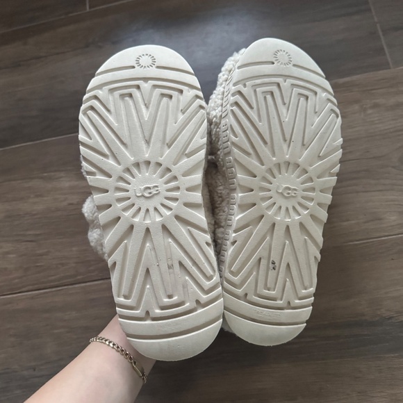 UGG Natural White Oh Fluffita Slingback Slippers - Picture 7 of 9